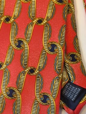 Men's Silk Tie Vintage Red gold